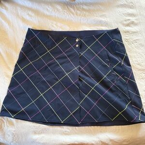 Nike Golf Dri-Fit Women’s Skirt Size 10 Navy Blue Plaid Reversible Active